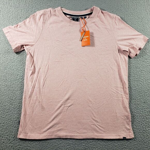Superdry Shirt Boy's 8 Short Sleeve Pink Cotton NWT Pullover Stretch Casual - Picture 1 of 12